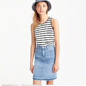 J. Crew faux leather trim stripe tank top